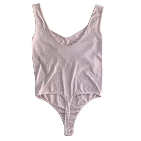 Intimately Free People Ballet Bodysuit Light Pink Sleeveless V-Neck, Small #312 - Picture 3 of 6